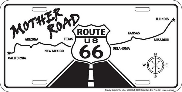 signs 4 fun Route 66 B/W Main Street License Plate