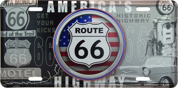signs 4 fun Route 66 Bullseye License Plate