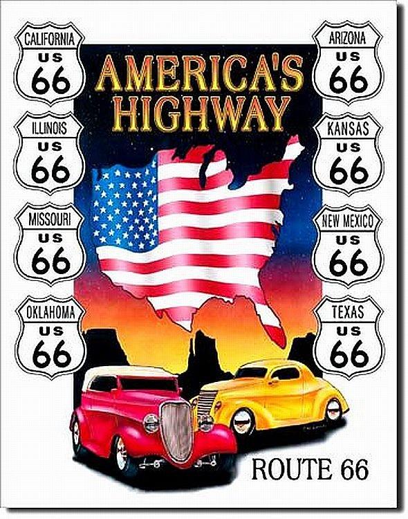 signs 4 fun Route 66 Cars American Highway