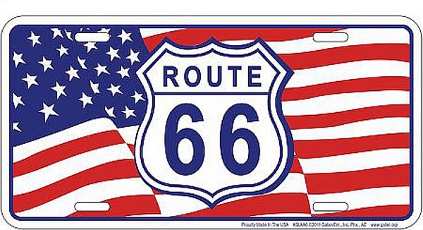 signs 4 fun Route 66 Flag License Plate