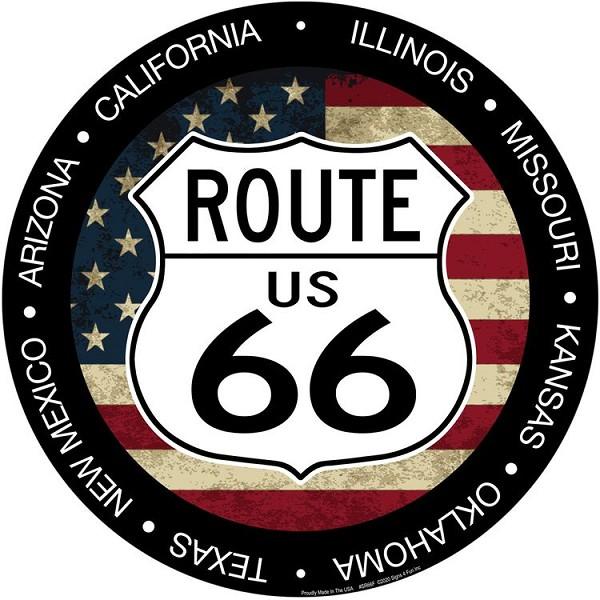 signs 4 fun Route 66 Flag Round Sign