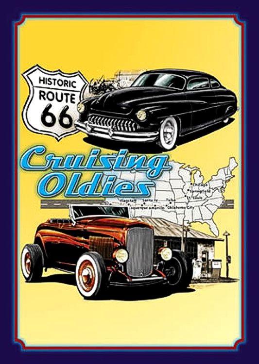 signs 4 fun Route 66 Hot Rods Metal Sign