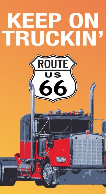 signs 4 fun Route 66 Keep Truckin' Sticker