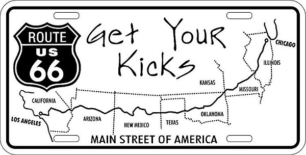 signs 4 fun Route 66 Kicks Map License Plate