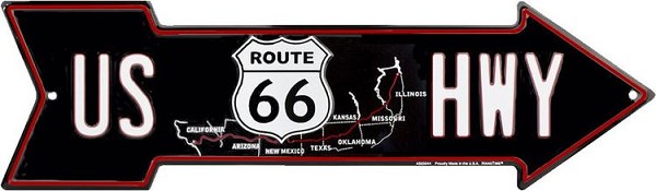 signs 4 fun Route 66 Map Arrow Sign
