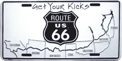 signs 4 fun Route 66 Map License Plate