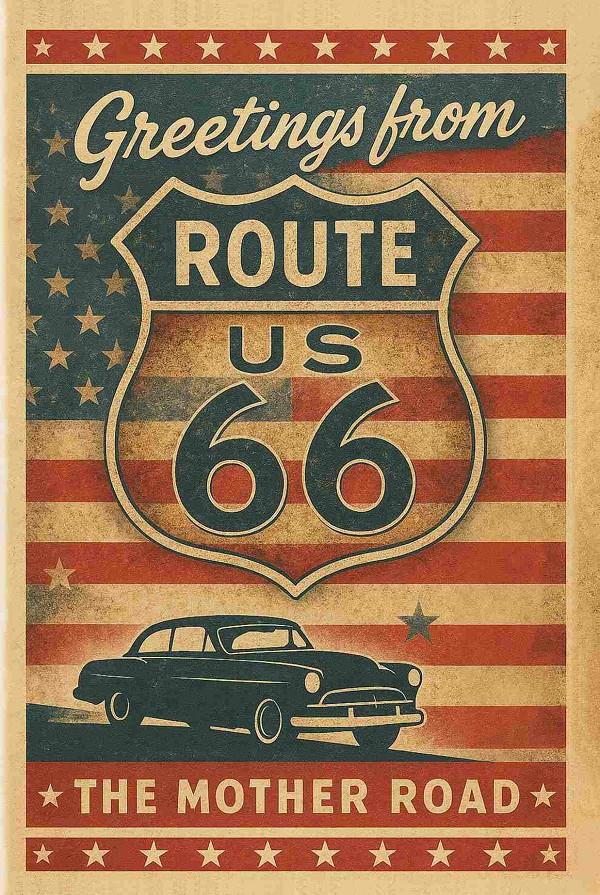signs 4 fun Route 66 Mother Road car Postcard
