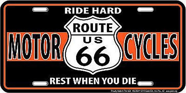 signs 4 fun Route 66 Motorcycle License Plate