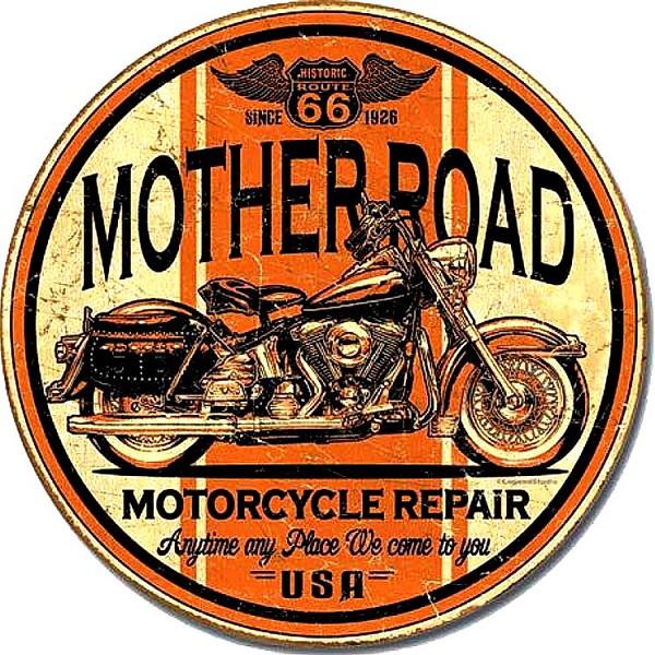 signs 4 fun Route 66 Motorcycle Repair Round Sign