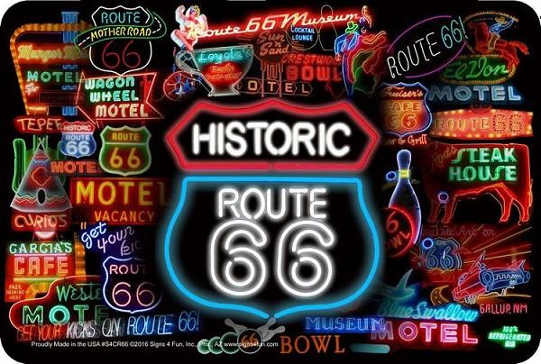 signs 4 fun Route 66 Neon Collage Sm. Parking Sign