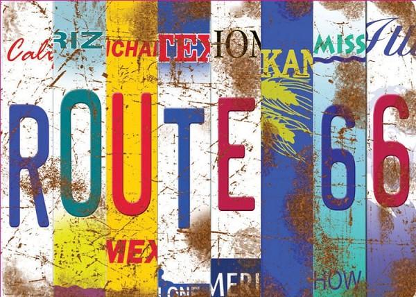 signs 4 fun Route 66 Plates Small Sticker