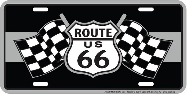 signs 4 fun Route 66 Racing Flags License Plate