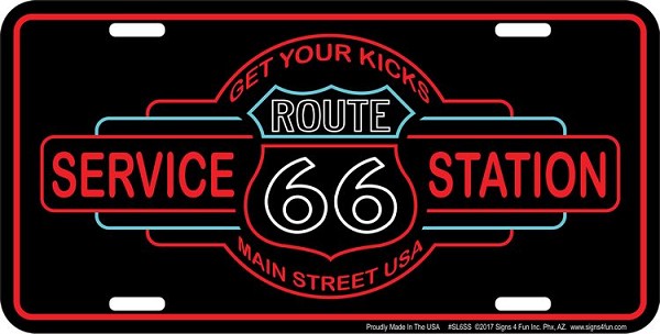 signs 4 fun Route 66 Service Station License Plate