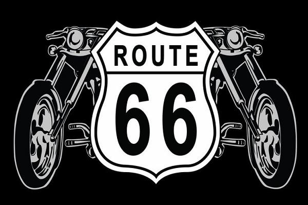 signs 4 fun Route 66 Shield And Bike Large Sticker