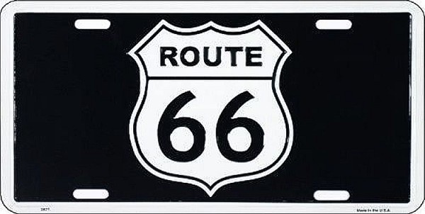 signs 4 fun Route 66 Shield Black License Plate