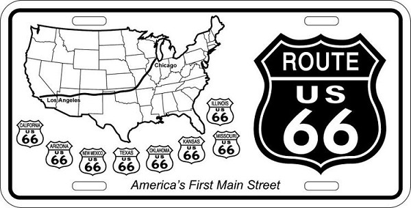 signs 4 fun Route 66 Shield License Plate