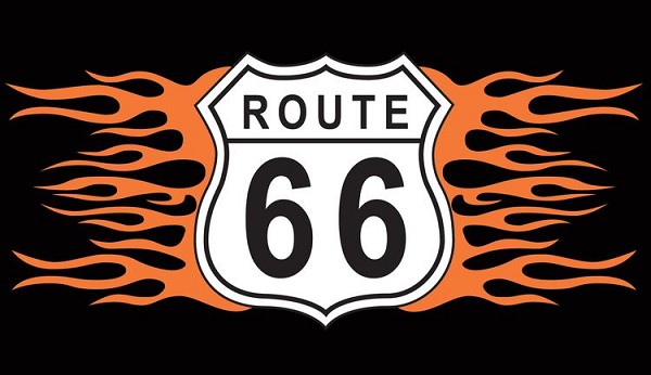 signs 4 fun Route 66 Shield w/ Flames Sticker