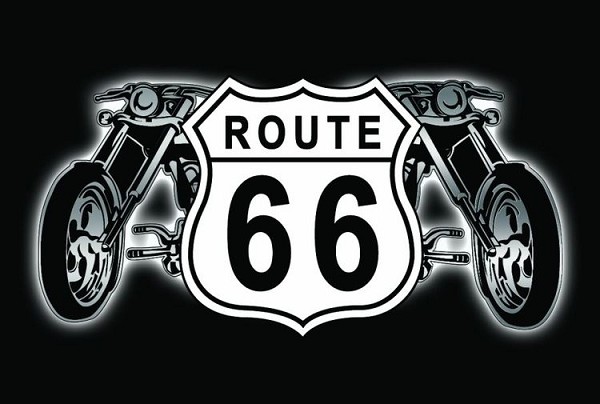 signs 4 fun Route 66 Shields with Bikes Magnet
