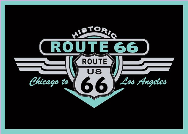signs 4 fun Route 66 Turquiose Small Sticker