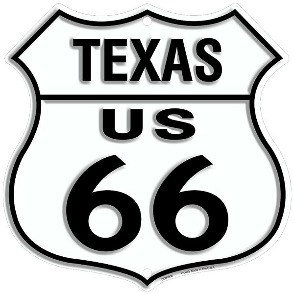 signs 4 fun Route 66 TX Shield Sign