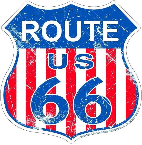 signs 4 fun Route 66 USA Flag Shield Sign