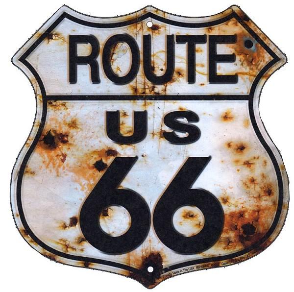 signs 4 fun Route 66 w/Bullet Holes Shield Sign