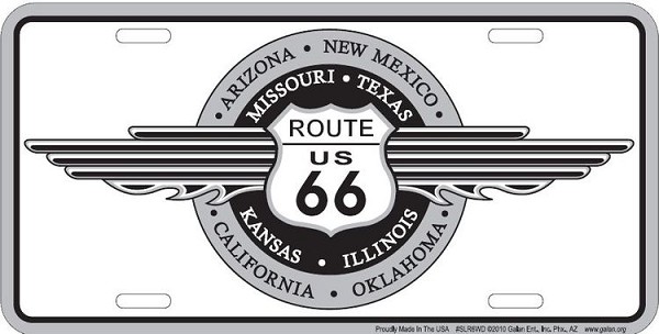 signs 4 fun Route 66 Wings License Plate