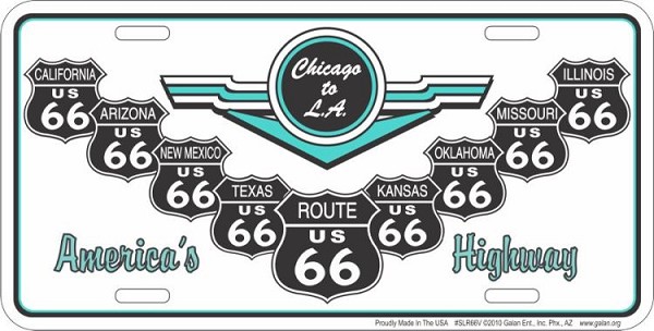 signs 4 fun Route 66 Wings & States License Plate