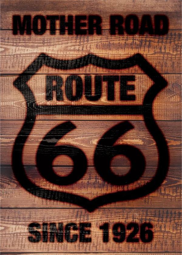 signs 4 fun Route 66 Wood Burnt Shield Magnet