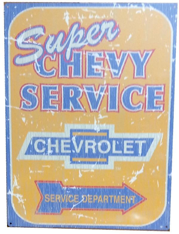 signs 4 fun Rustic Super Chevy Service Metal Sign