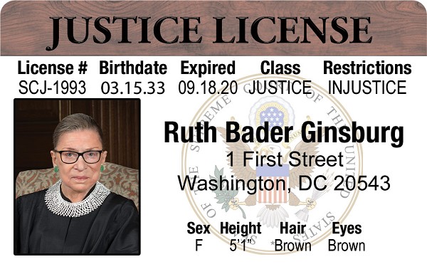 signs 4 fun Ruth Bader Ginsburg ID