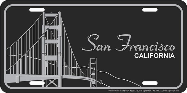 signs 4 fun San Francisco Black License Plate