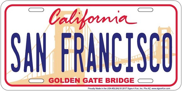 signs 4 fun San Francisco License Plate