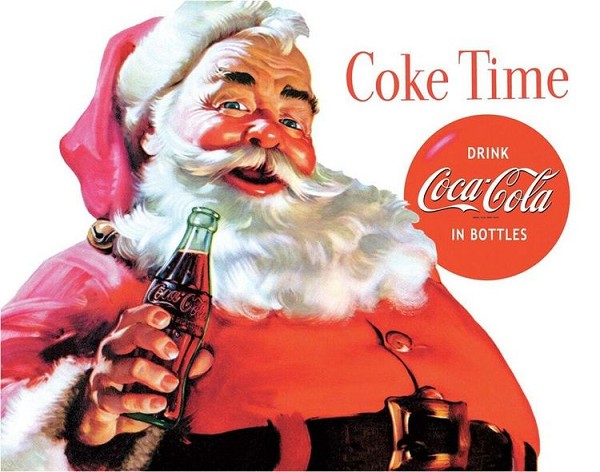signs 4 fun Santa Coke Time Metal Tin Sign