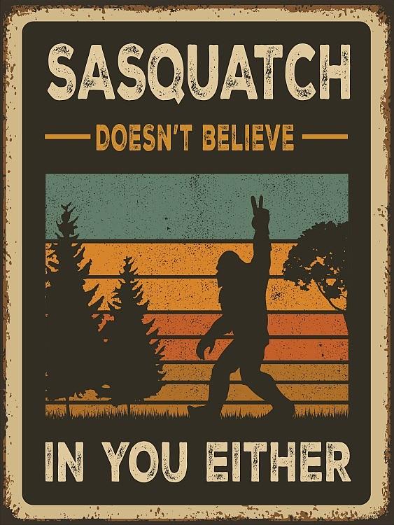 signs 4 fun Sasquatch doesn't believe Small Sign
