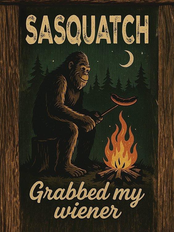 signs 4 fun Sasquatch Wiener Magnet