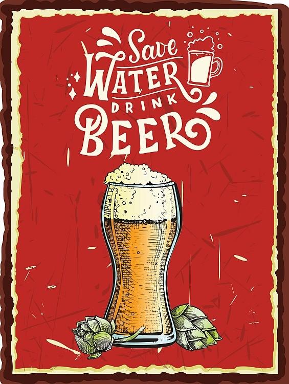 signs 4 fun Save Water Beer Small Sign