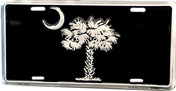 signs 4 fun SC Flag Black License Plate
