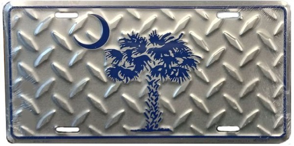 signs 4 fun SC Flag Diamondplate License Plate