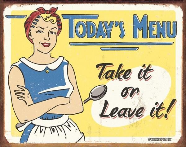signs 4 fun Schonberg - Todays Menu Metal Tin Sign