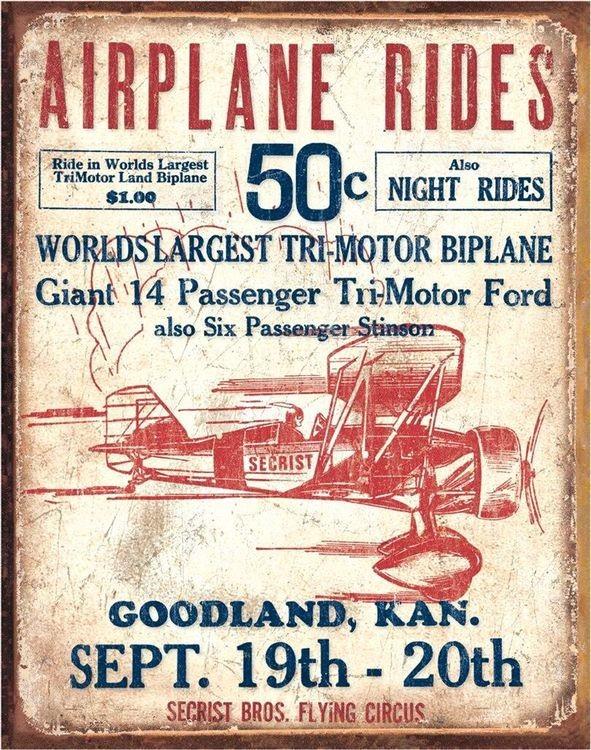 signs 4 fun Secrist Flying Circus Metal Tin Sign