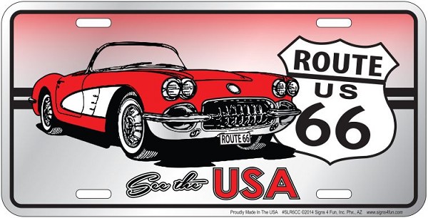 signs 4 fun See the USA Corvette License Plate