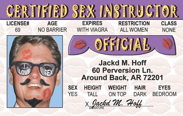 signs 4 fun Sex Instructor ID