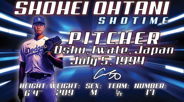 signs 4 fun Shohei Ohtani ID