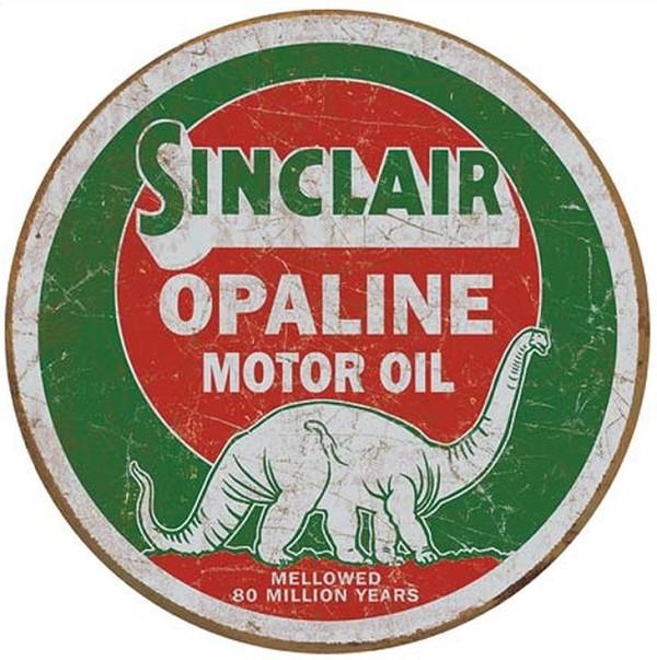 signs 4 fun Sinclair Opaline Dinosaur Round Sign