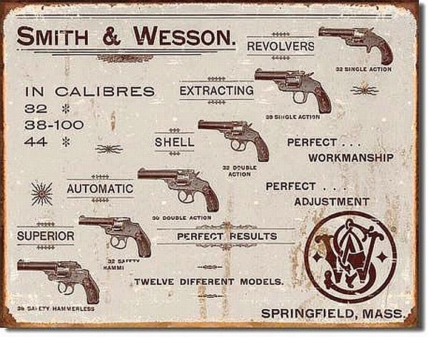 signs 4 fun Smith & Wesson Revolvers Metal Tin Sign