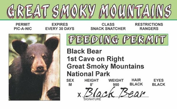 signs 4 fun Smoky Mt. Bear ID