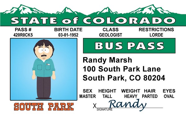 signs 4 fun So Park - Randy Bus Pass