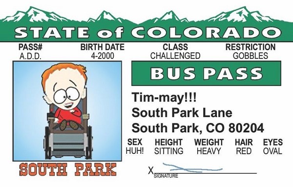 signs 4 fun So Park - Timmy Bus Pass