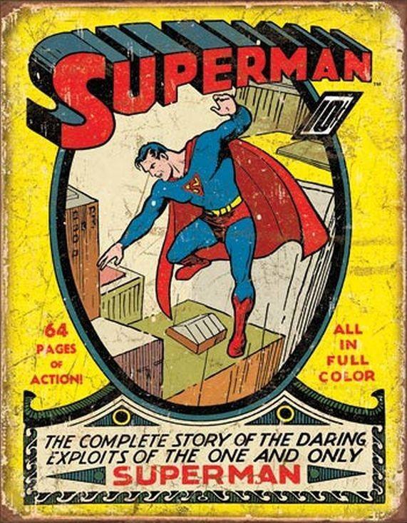 signs 4 fun Superman No1 Cover Metal Tin Sign